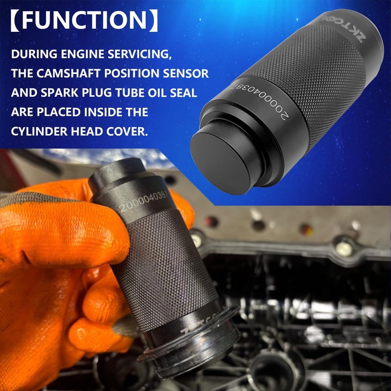 ZKTOOL Cam Sensor Plug Installation Special Repair Tool Suitable for Chrysler Fiat VW Audi Jeep, Pentastar 3.6 L Engine, Spark Plug Tube Seal, OEM: 2000040387/10256 - Image 2